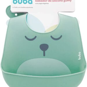 BABADOR EM SILICONE COM PEGA-MIGALHAS GUMY VERDE