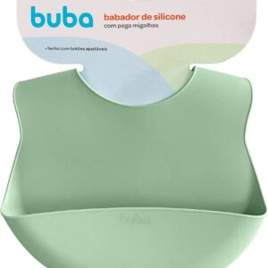 BABADOR EM SILICONE COM PEGA-MIGALHAS VERDE